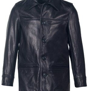 Schott NYC Black Leather Jacket Mens Size 44